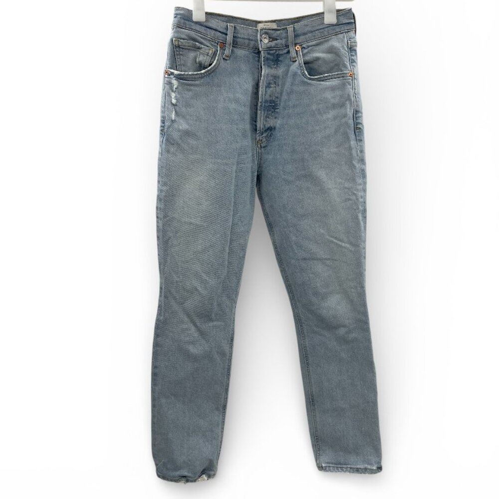 Citizens of Humanity Jolene Distressed Faded Blue Denim Button Jeans Women's 27
